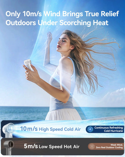 Vyrino 2026 Mini & Powerful Turbo 100-Speed Handheld Fan — Rechargeable with LED Display, Ultra-Portable Cooling for Outdoor Travel, Graphite Black, Great Gift for Women & Men