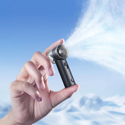 Vyrino 2026 Mini & Powerful Turbo 100-Speed Handheld Fan — Rechargeable with LED Display, Ultra-Portable Cooling for Outdoor Travel, Graphite Black, Great Gift for Women & Men