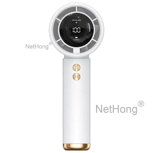 Compact Rechargeable Handheld Mini Fan with Foldable Design, 3-Speed Settings, 3000mAh Battery, and LED Display