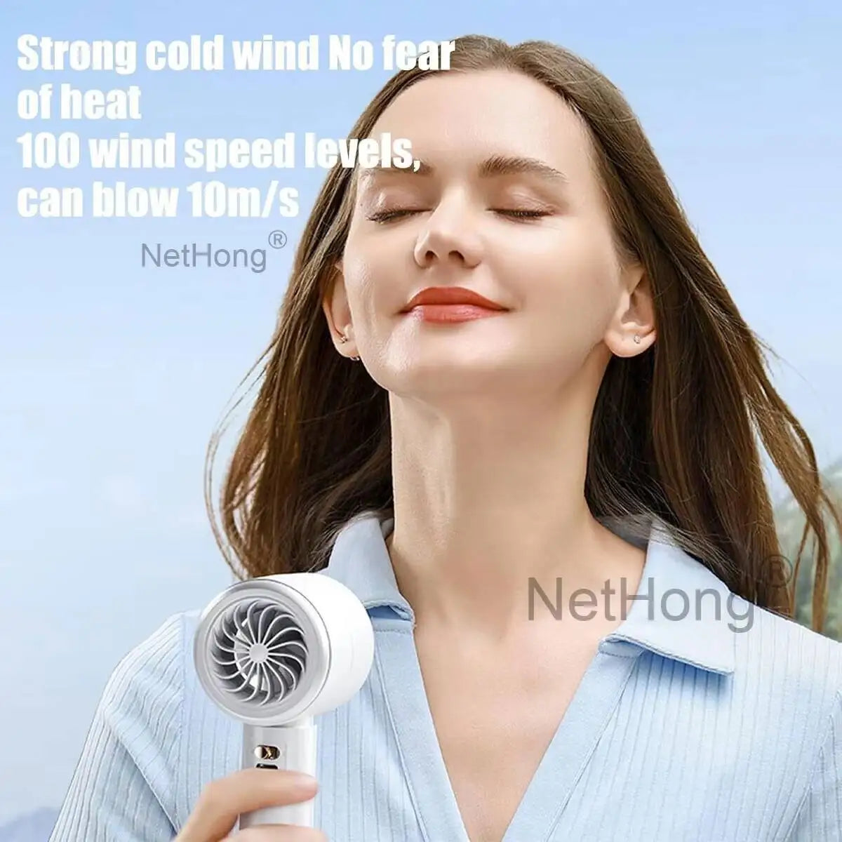 Compact Rechargeable Handheld Mini Fan with Foldable Design, 3-Speed Settings, 3000mAh Battery, and LED Display