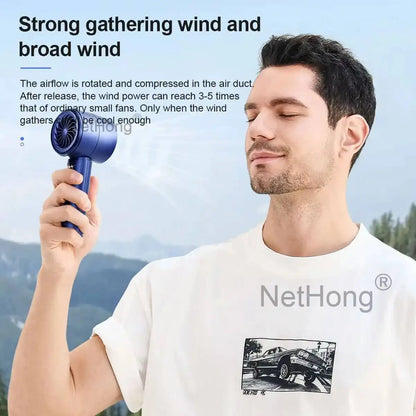 Compact Rechargeable Handheld Mini Fan with Foldable Design, 3-Speed Settings, 3000mAh Battery, and LED Display