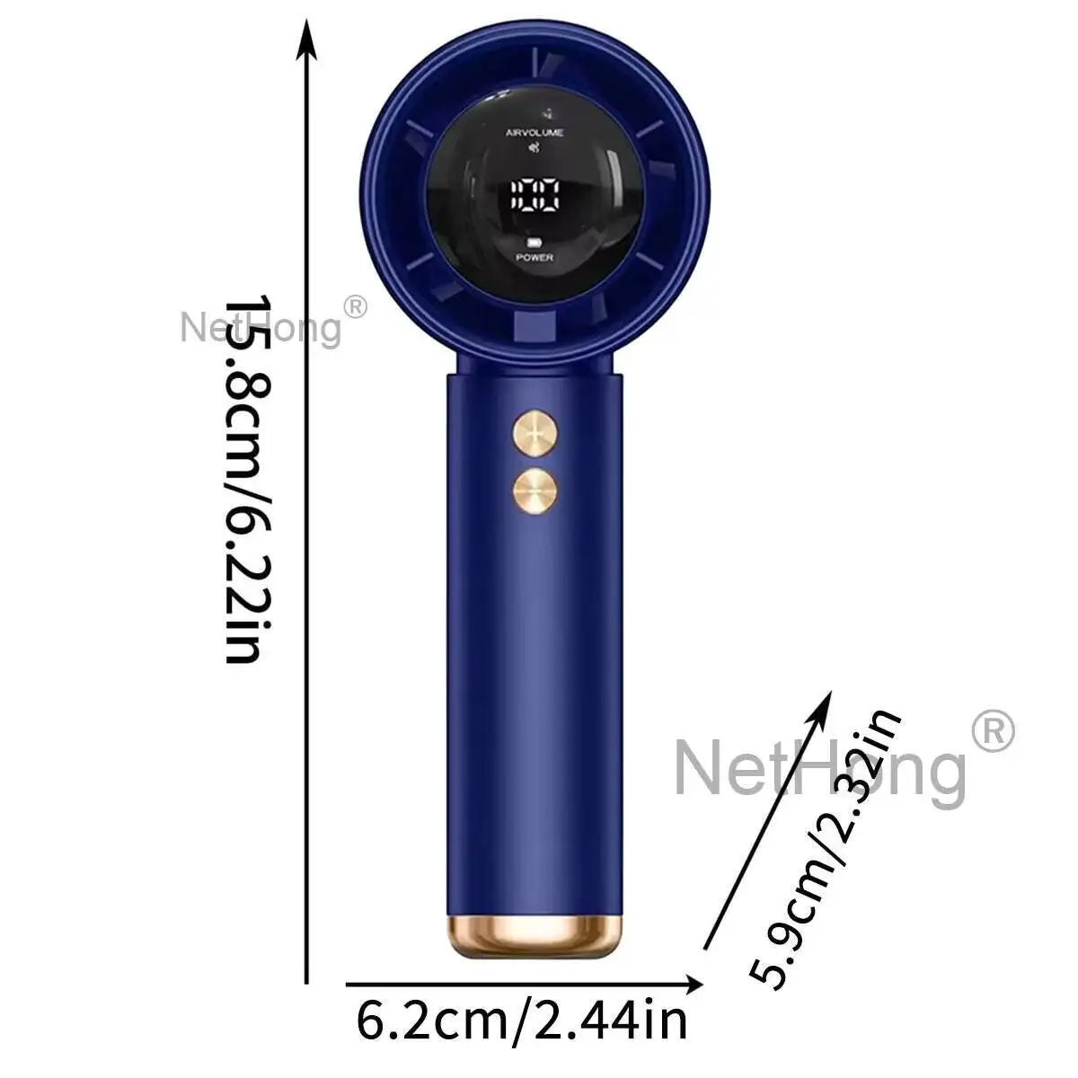 Compact Rechargeable Handheld Mini Fan with Foldable Design, 3-Speed Settings, 3000mAh Battery, and LED Display