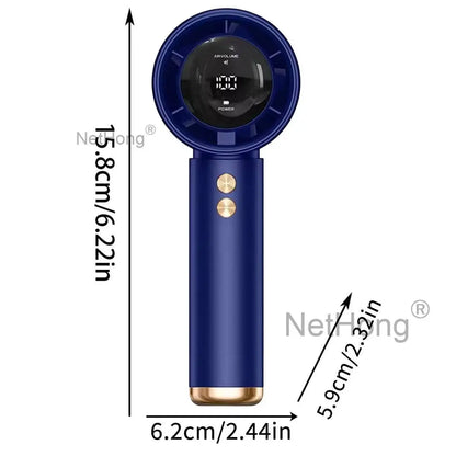 Compact Rechargeable Handheld Mini Fan with Foldable Design, 3-Speed Settings, 3000mAh Battery, and LED Display