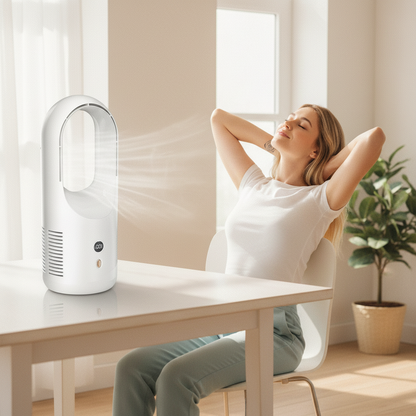 Bladeless Desktop Fan | LED Display Silent 360° Air Circulation Fan | Vyrino UK - Vyrino