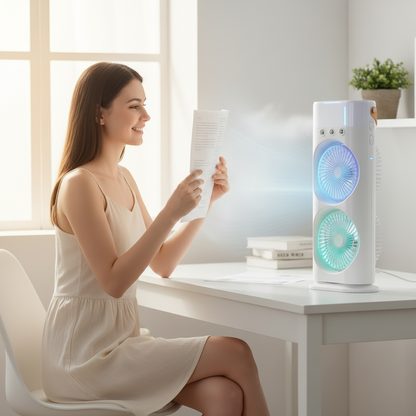 Double-Ended Spray Fan | Portable Humidifier Air Cooler with RGB Light | Vyrino UK - Vyrino