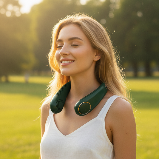 Bladeless Neck Fan | Portable Personal Cooling Fan | Green | Vyrino UK - Vyrino
