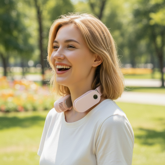 2-in-1 Neck Fan & Heater | USB Cooling & Heating Neck Massager | Vyrino UK - Vyrino