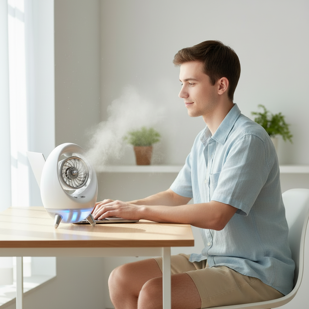 Rocket Mini Cooling Fan | Portable Spray Humidifier Fan with Head Shake | Vyrino UK - Vyrino